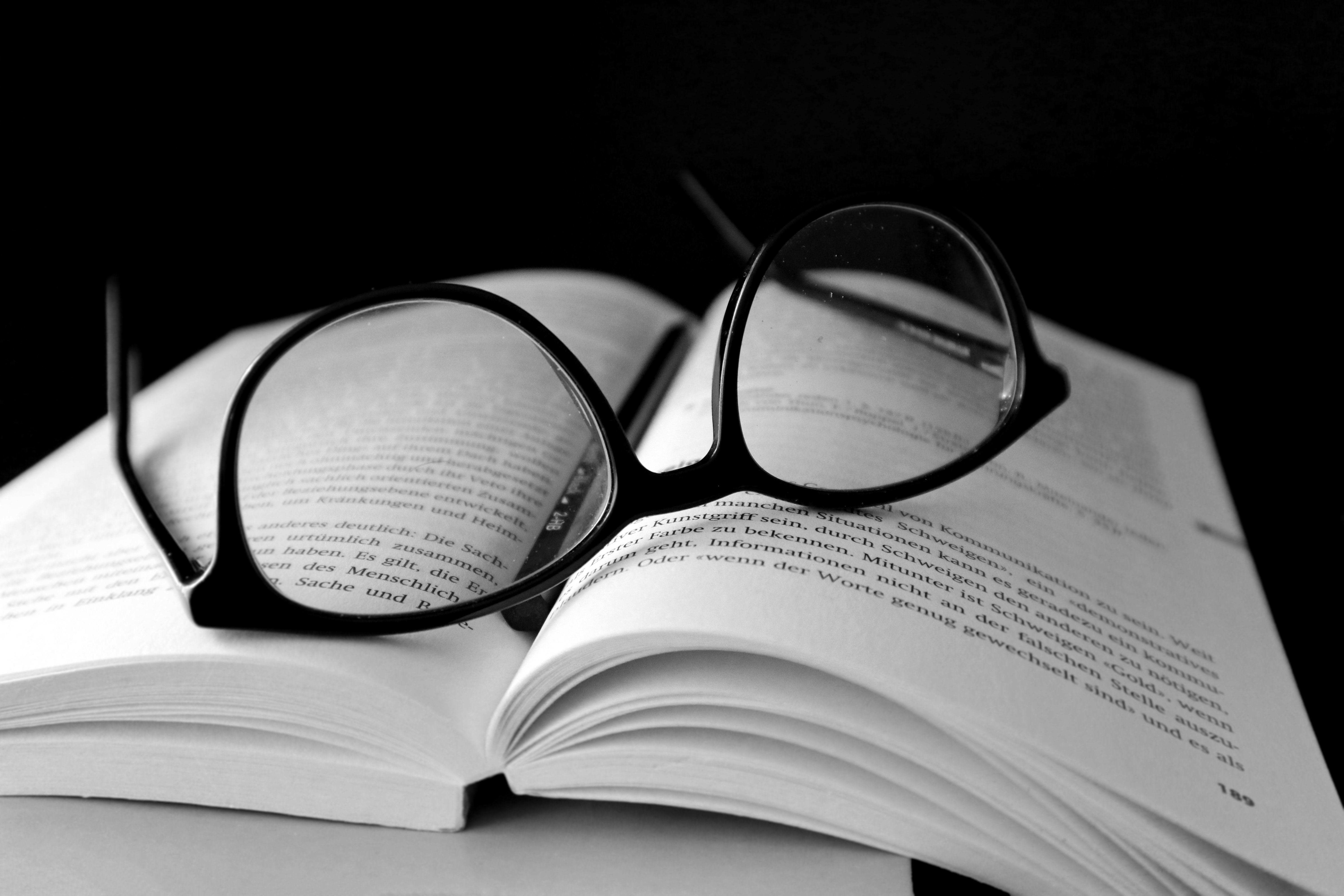 book and glasses